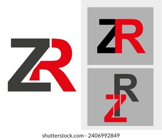 Ilustración de vectores de plantilla de diseño de logotipo inicial de la carta ZR