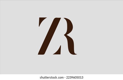 ZR Letter Logo Design Template Vector