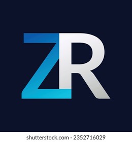 Plantilla vectorial de diseño del logotipo de la carta ZR.