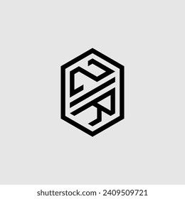 ZR line geometric monogram with high quality professional design that will print well