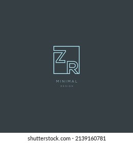 ZR Logo Design Template Vector Graphic Branding Element.