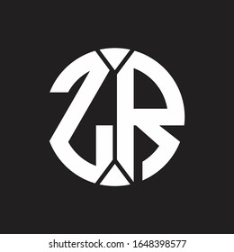 ZR Logo monogram with piece circle ribbon style