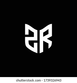 zr Logo-Monogramm mit Schildform-Designvorlage