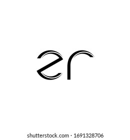 ZR Logo monogram with slice rounded modern design template isolated on white background