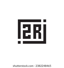 ZR minimalist geometric symbol logo in high quality professional design that will print well across any print media