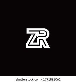 ZR monogram logo with abstract line design template