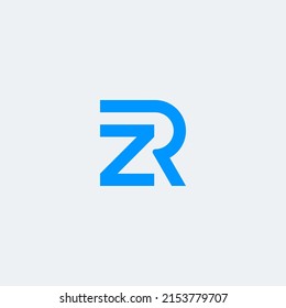 ZR monogram logo with blue color.