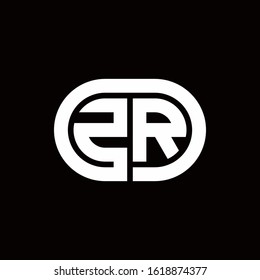 ZR monogram logo with an oval style on a black background