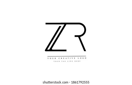 ZR RZ abstract vector logo monogram template