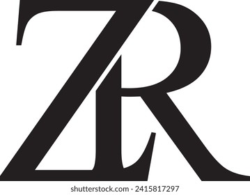 ZR, RZ letter modern logo design