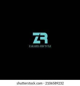 ZR text logo design. Typography and minimal design.