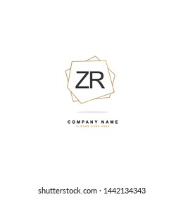 ZR Z R Initial logo Beauty template vector