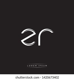 zr z r Logo Initial Letter Split Lowercase Modern Monogram Template Design