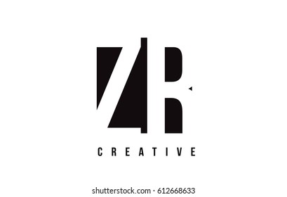 ZR Z R White Letter Logo Design with Black Square Vector Illustration Template.