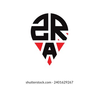 ZRA letter location shape logo design