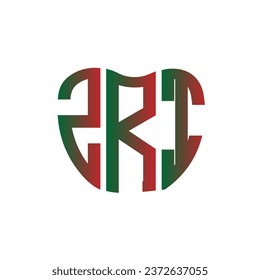 Diseño creativo del logotipo de la carta de ZRI. Diseño único de ZRI.
