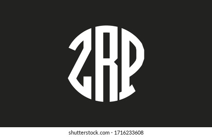 ZRP Circle Emblem Abstract Monogram Letter Mark Vector Logo Template
