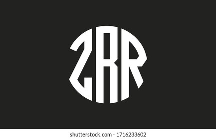 ZRR Circle Emblem Abstract Monogram Letter Mark Vector Logo Template
