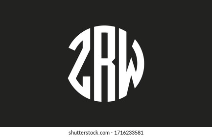 ZRW Circle Emblem Abstract Monogram Letter Mark Vector Logo Template