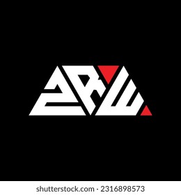 ZRW triangle letter logo design with triangle shape. ZRW triangle logo design monogram. ZRW triangle vector logo template with red color. ZRW triangular logo Simple, Elegant, and Luxurious