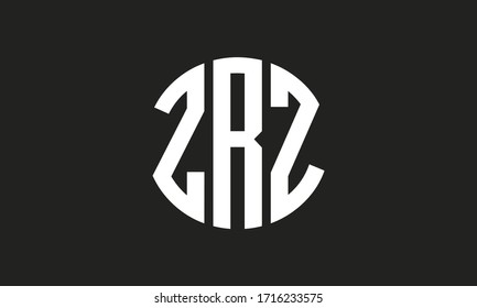 ZRZ Circle Emblem Abstraktes Monogramm Zeichen Vektorillustration Logo Vorlage