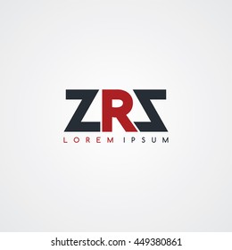 zrz initial letter linked uppercase logo black red in white background