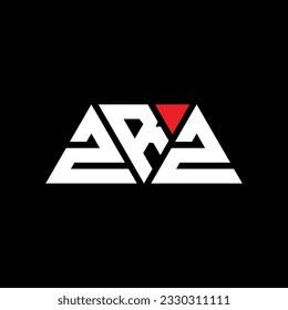 ZRZ triangle letter logo design with triangle shape. ZRZ triangle logo design monogram. ZRZ triangle vector logo template with red color. ZRZ triangular logo Simple, Elegant, and Luxurious design.