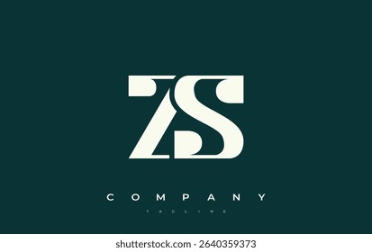 ZS Abstract Geometric Logo Design. Modern and elegant logo design with simplistic typography elements, showcasing branding excellence.