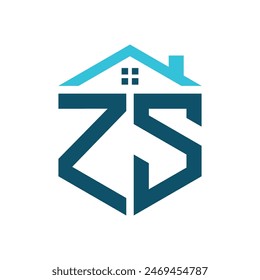 Plantilla de diseño de logotipo de ZS House. Letra ZS Logo para Bienes Raíces, Construcción o cualquier negocio relacionado con la casa