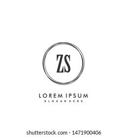 ZS Initial beauty monogram logo vector