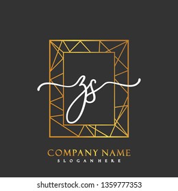 ZS Initial Handwriting logo template vector
