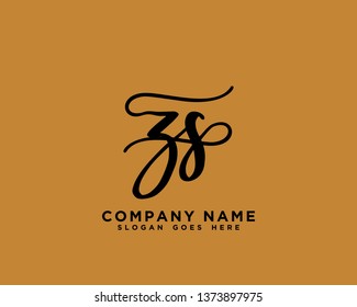 ZS Initial Handwriting Logo Vector