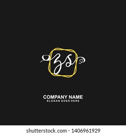 ZS Initial handwriting logo vector 