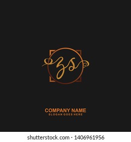 ZS Initial handwriting logo vector 