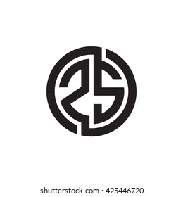 ZS initial letters looping linked circle monogram logo