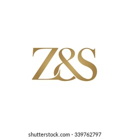 Z&S Initial logo. Ampersand monogram golden logo