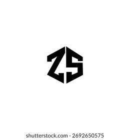 Logotipo inicial ZS em fundo preto e branco
