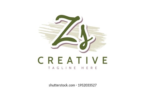 ZS Initials, handwriting logo vector