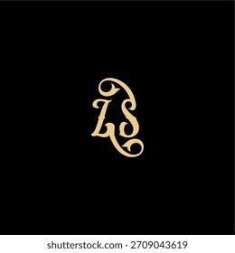 ZS Buchstabe anfängliches königliches Konzept Barock Stil Design Monogramm modernes Logo