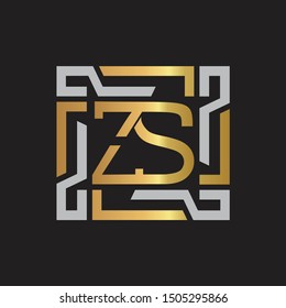 ZS Letter logo initial capital monogram with abstract ornament