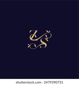 ZS letter organic and elegant concept wedding initial beauty leaf monogram logo