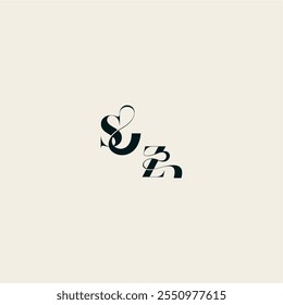 ZS letra boda monograma elegante curva de lujo logotipo audaz y línea de cabello inicial