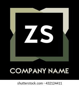 ZS letters business logo creative  icon design template elements in abstract background logo, design identity in square with four colors, modern alphabet letters