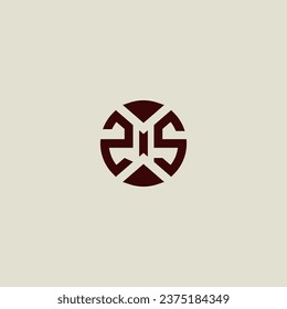 ZS line geometric initial logo in high quality professional design that will print well across any print media