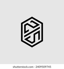 ZS line geometric monogram with high quality professional design that will print well