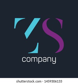 ZS logo design. Monogram. Company logo. Letters Z and S.