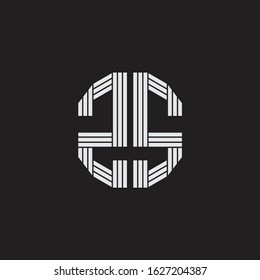 ZS Logo monogram with outline style linked isolated on black background