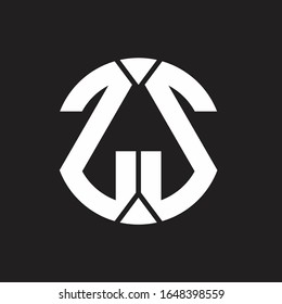 ZS Logo monogram with piece circle ribbon style