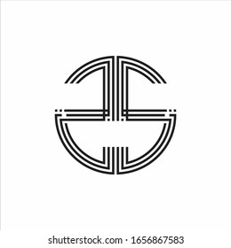 Plantilla de diseño de línea de tres cintas con logotipo ZS aislada en fondo blanco