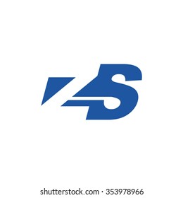 ZS negative space letter logo blue